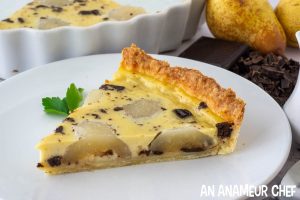 Chocolate and pear tart