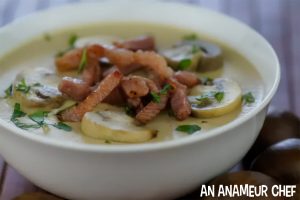 Chestnut and mushroom soup